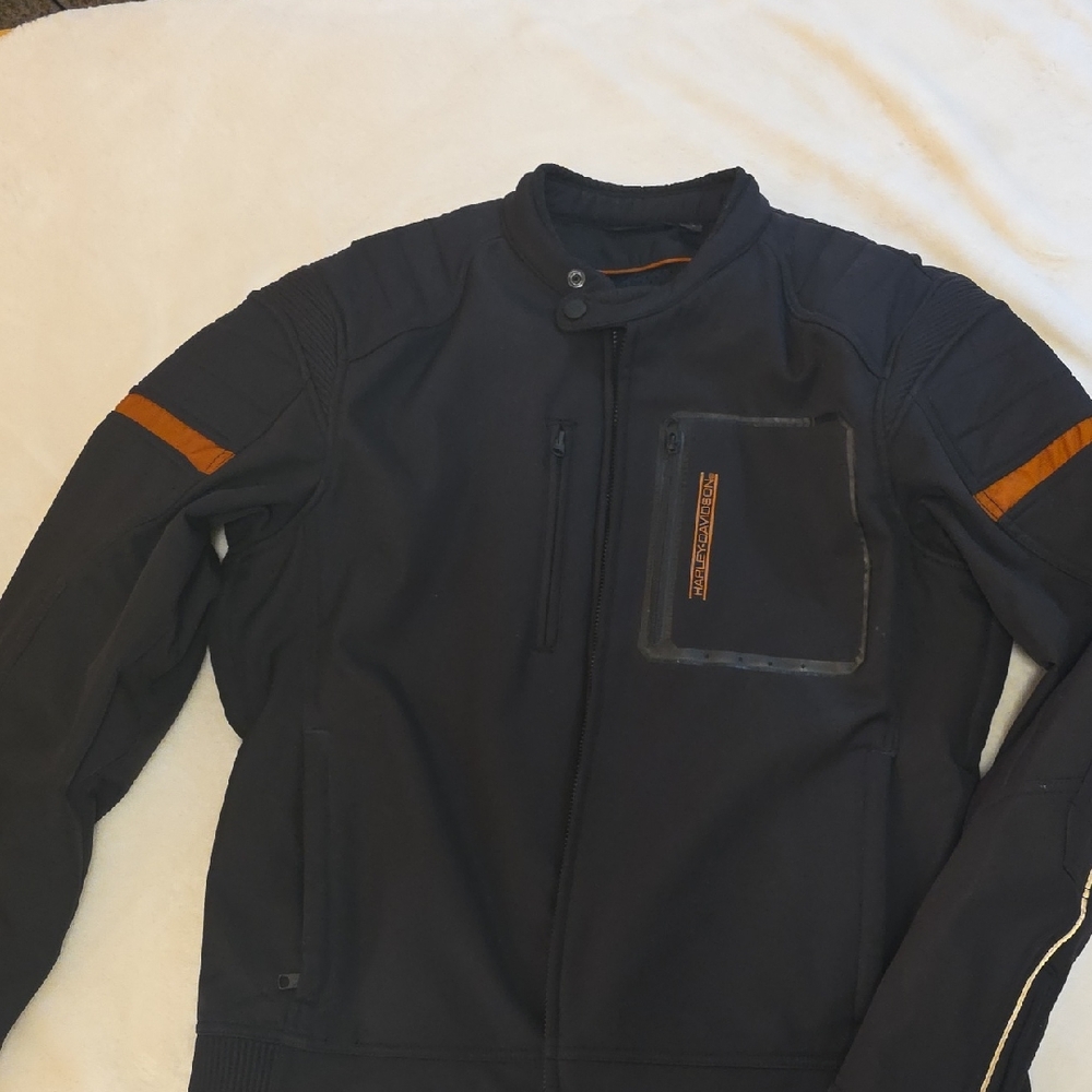 Harley-Davidson Black Jacket with Orange Highlights